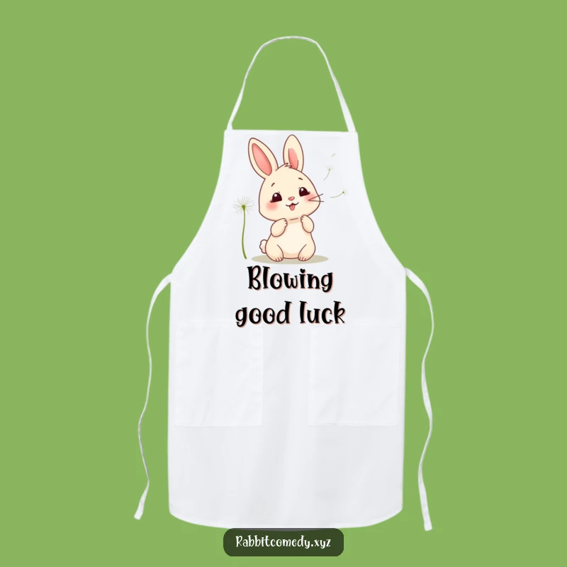 Funny Kawaii Rabbit Dandelion Apron - Chef's Delightful & Humorous Kitchen Companion