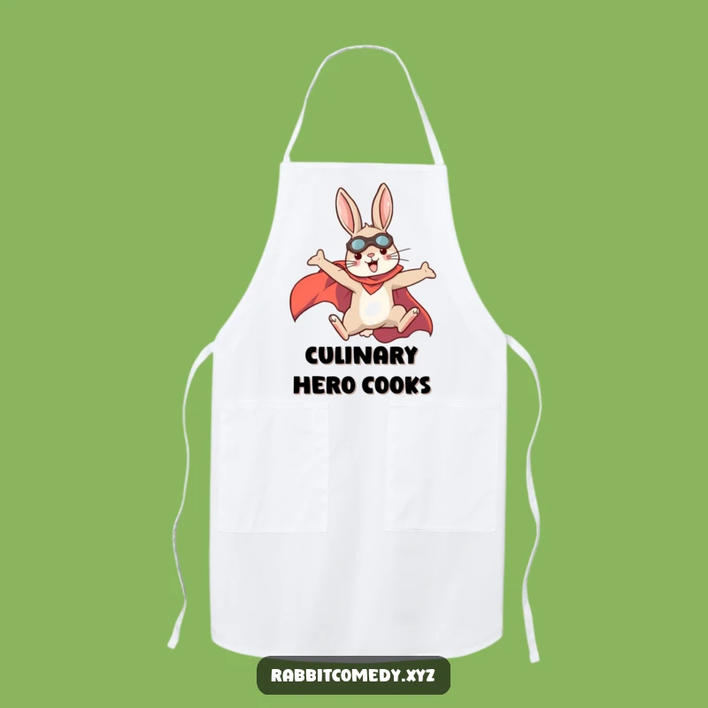 Funny Superhero Rabbit Apron: Battle Chores with Gusto, The Perfect Funny Gift!