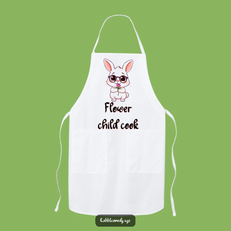 Funny Tipsy Rabbit Apron: Wobbling Flower Holder Chef - A Hilarious Gift!