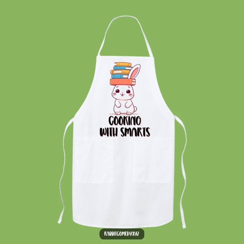 Funny Bookworm Rabbit Apron: Cook with Smarts, The Perfect Funny Gift!