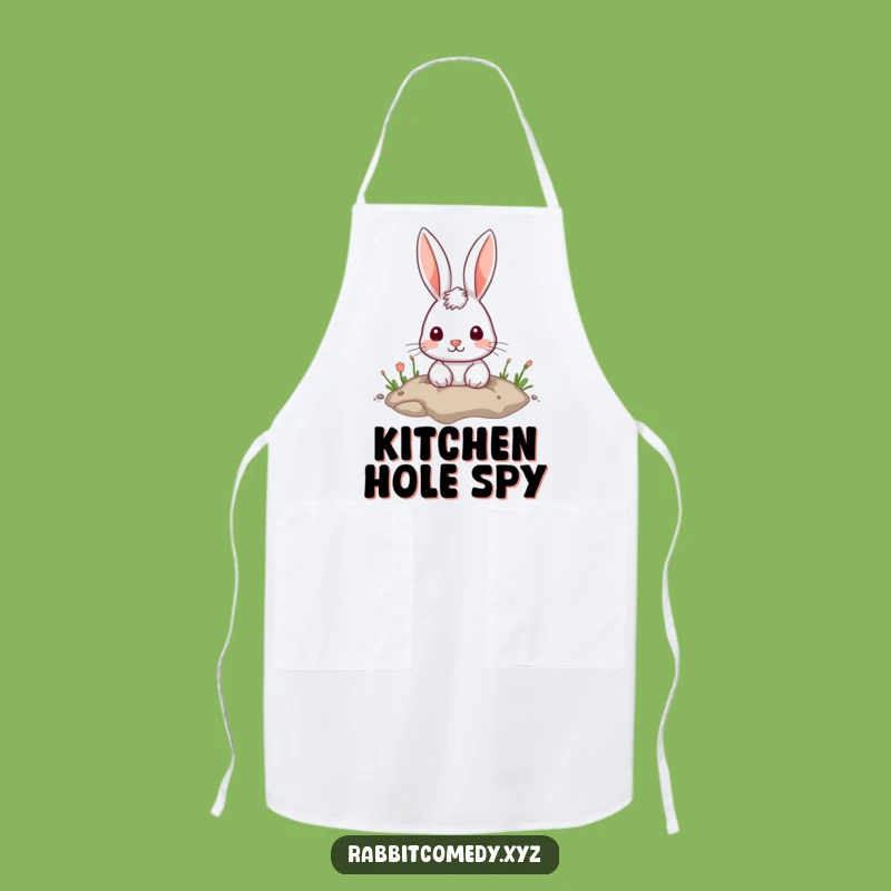 Funny Cute Rabbit Hole Apron: Kitchen Character Whimsy Funny Gift