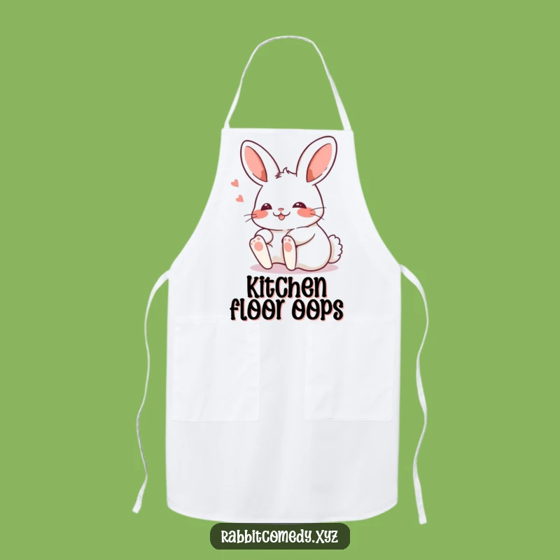 Funny Kawaii Rabbit Tripping Apron: Cook with Comical Carelessness