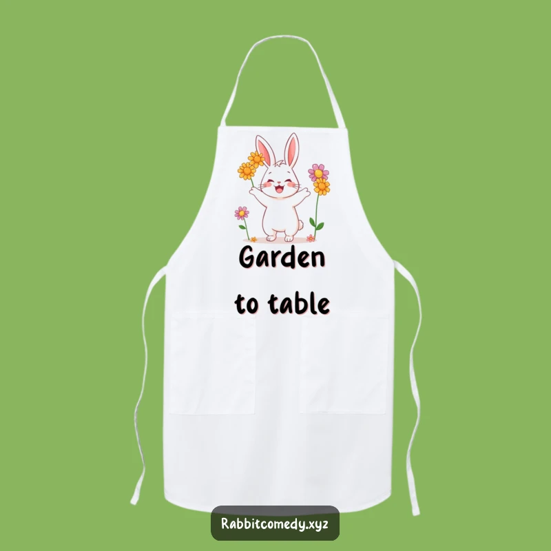 Funny Rabbit Juggling Flowers Apron: Cook with Joy and Playful Style