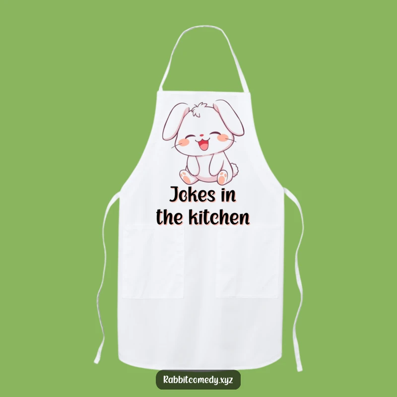 Funny Giggling Rabbit Chef Apron: Laughter Action, Practical Humorous Gift for Cooks