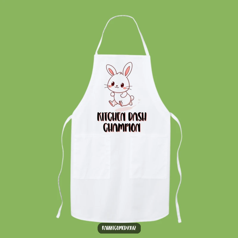 Funny Kawaii Rabbit Dash Apron - Cute Kitchen Fun & Playful Gift