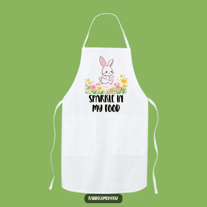 Funny Energetic Rabbit Apron, Kitchen Sparkle Dash, Humorous Cooking Gift