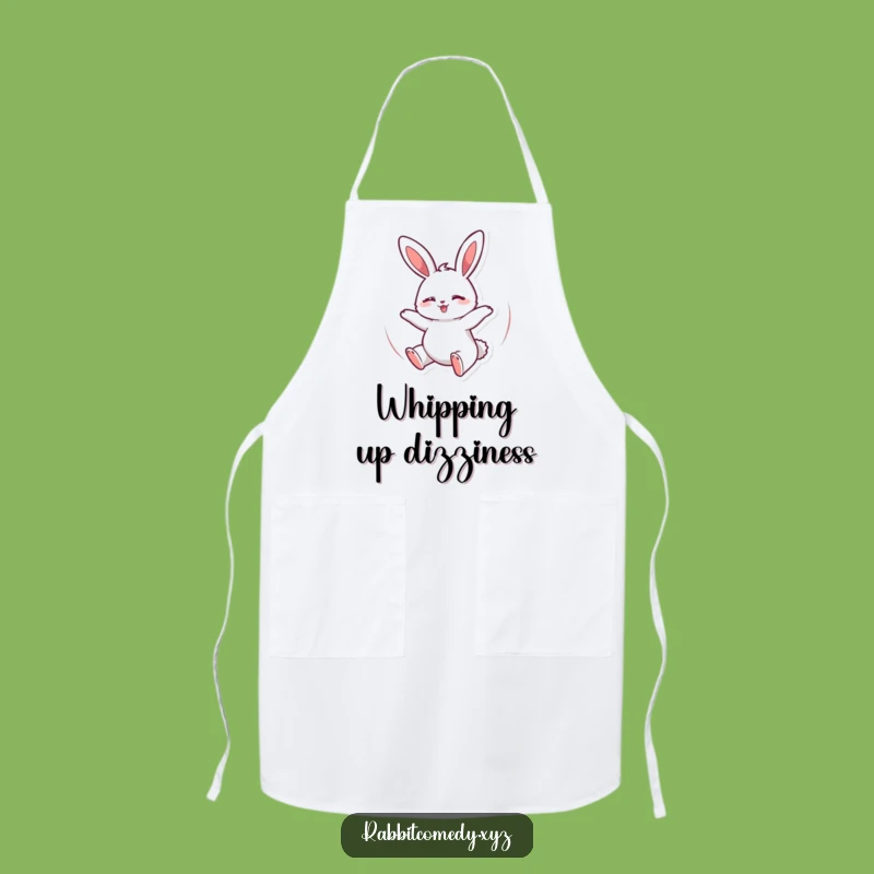 Funny Bouncing Rabbit Apron: Chef's Happy Spinning Bunny Kitchen Wear, Funny Gift