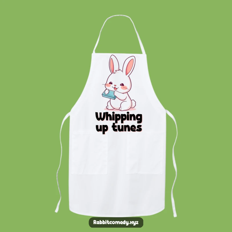 Funny Kawaii Rabbit Harmonica Apron: Cook with Musical Cheer