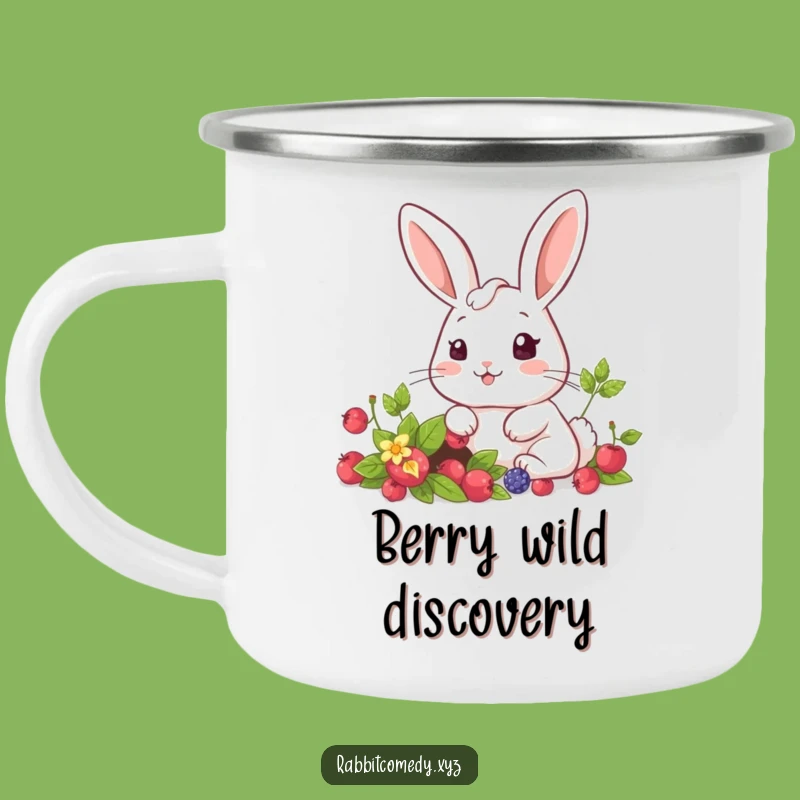 Funny Kawaii Rabbit Berry Trail Mug: Sip Your Sweet Discoveries