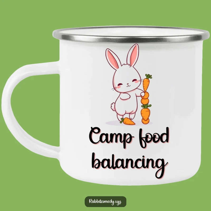 Funny Petite Rabbit Carrot Camping Mug, Durable and Hilarious for Outdoors