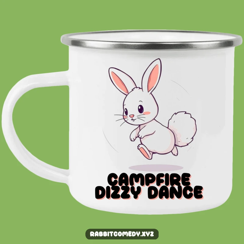 Funny Dizzy Rabbit Camping Mug - Playful Circle Adventure Gift