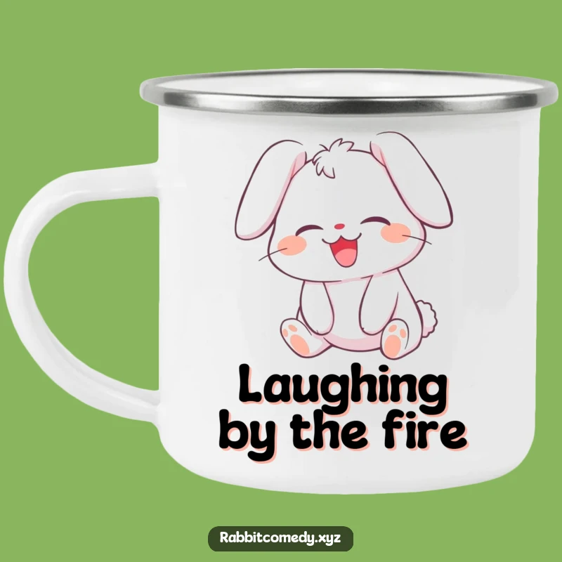 Funny Giggling Rabbit Camping Mug: Laughter Durable, Perfect Humorous Gift for Outdoors