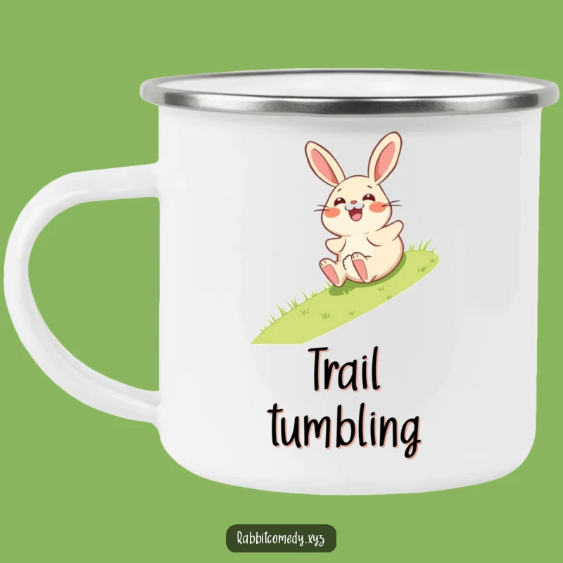 Funny Giggling Rabbit Camping Mug - Outdoor Surprise Fun - Adventurous Gift