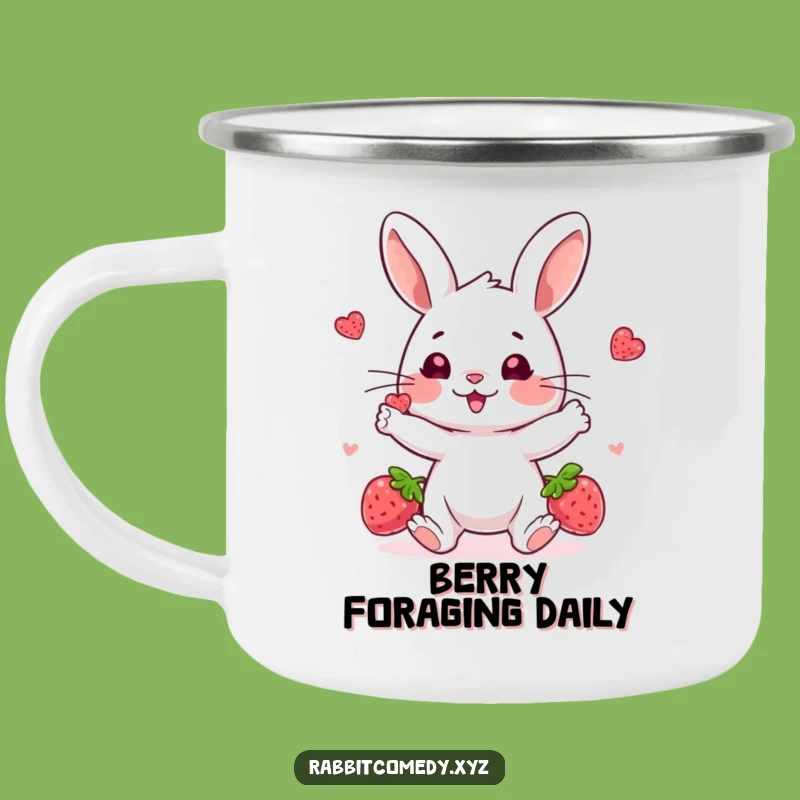 Funny Juggling Rabbit Camping Mug, Outdoor Berry Skill, Adventurous Humorous Cup