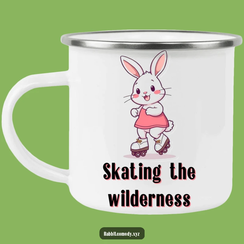 Funny Roller Skate Rabbit Camping Mug: Adventure on Wheels
