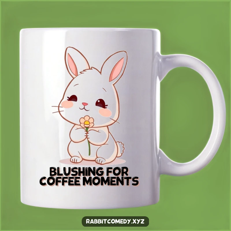 Funny Shy Rabbit Flower Mug: The Perfect Funny Gift for Sweethearts!