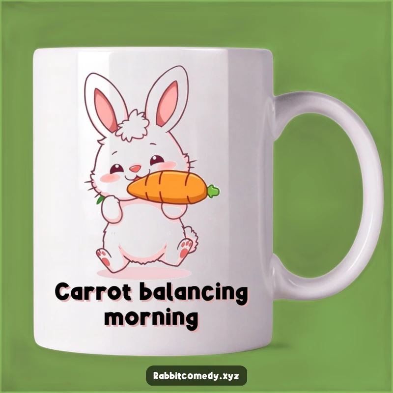 Funny Rabbit Carrot Mug: Hilarious Bouncing Character Gift for Playful Mornings