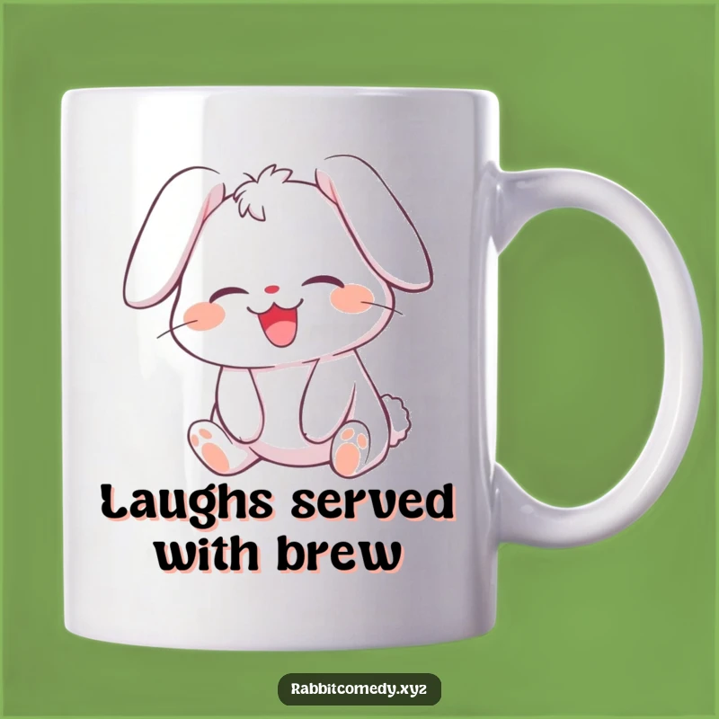 Funny Giggling Rabbit Mug: Rolling with Laughter, Perfect Humorous Gift for Joyful People
