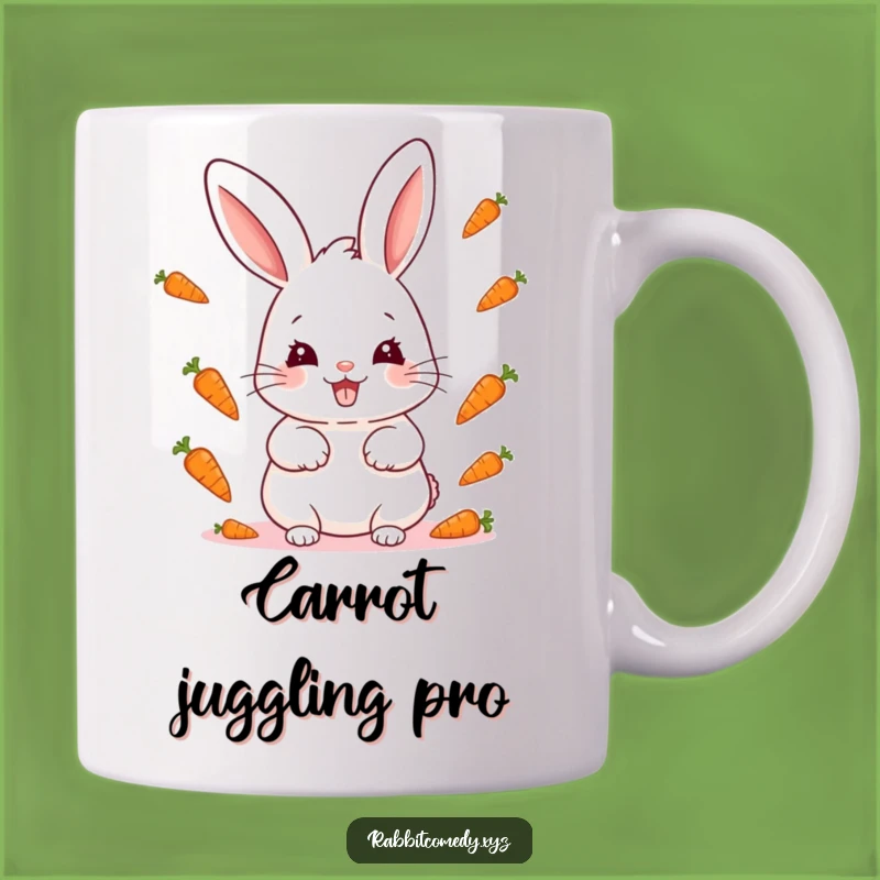 Funny Kawaii Rabbit Juggling Carrot Mug: A Playful Gift for Tricksters