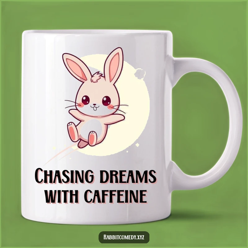 Funny Moonbeam Leap Mug: Determined Rabbit - Perfect Magical Gift!