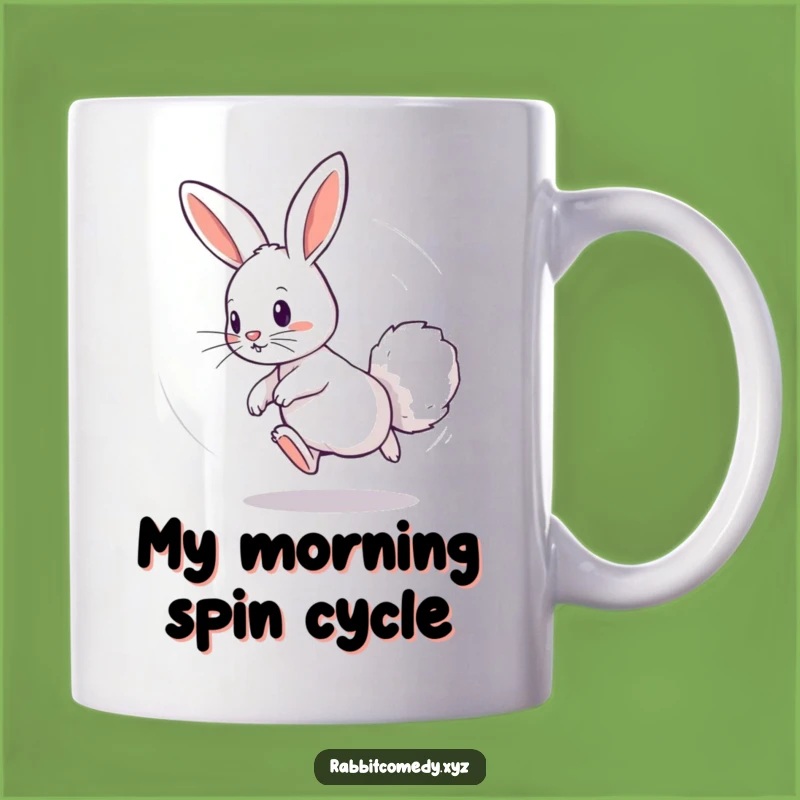 Funny Dizzy Rabbit Tail Chase Mug - Playful Circle Chaos Gift