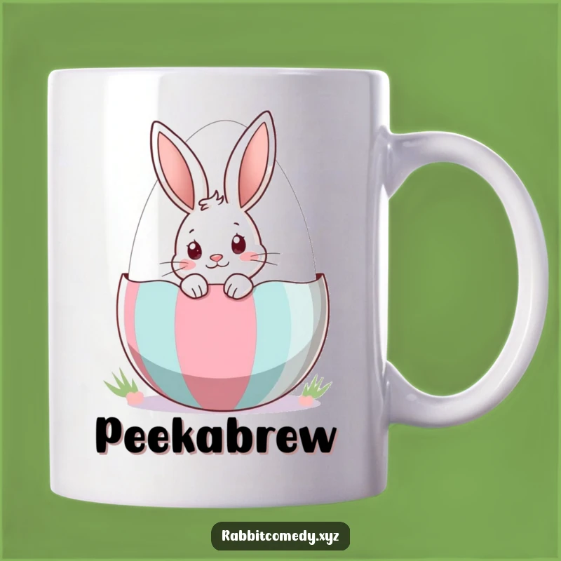 Funny Curious Rabbit Easter Mug: Peeking Bunny Surprise, Perfect Humorous Gift