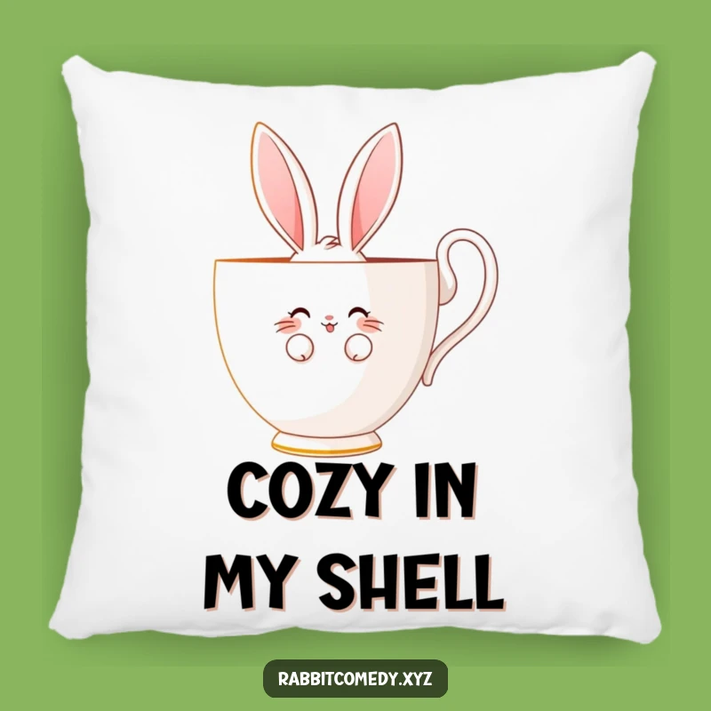 Funny Shy Rabbit Pillow - Bashful Comfort Cushion - Cozy Gift