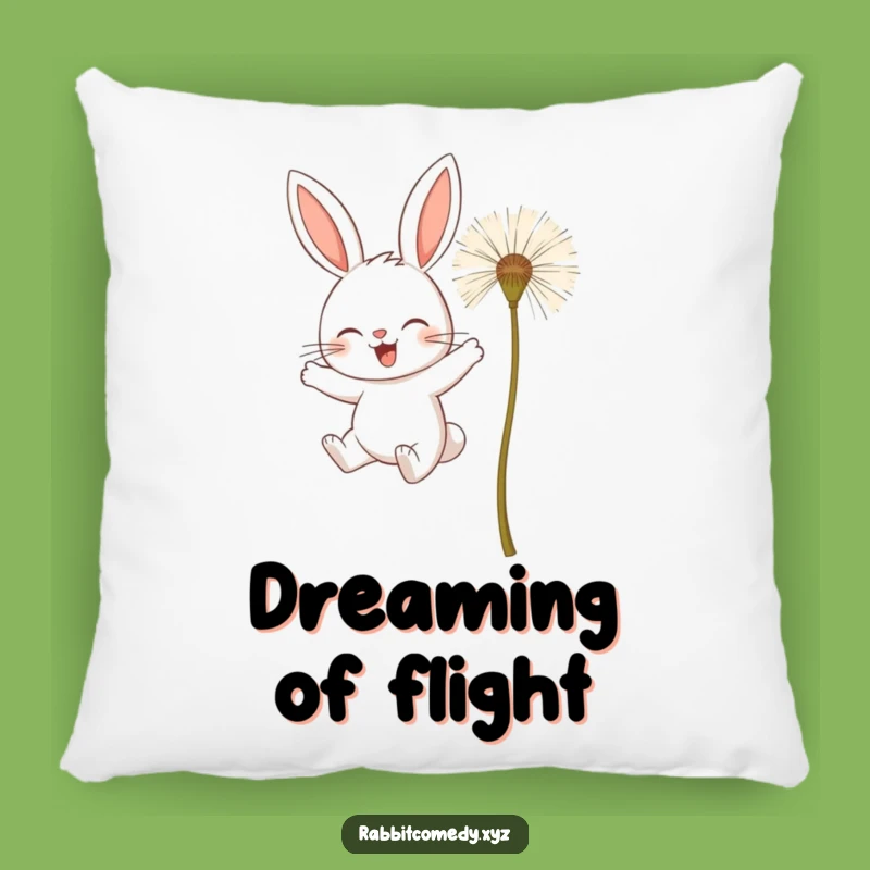 Funny Determined Rabbit Pillow - Dreamer's Cushion - Cozy Ambition Gift