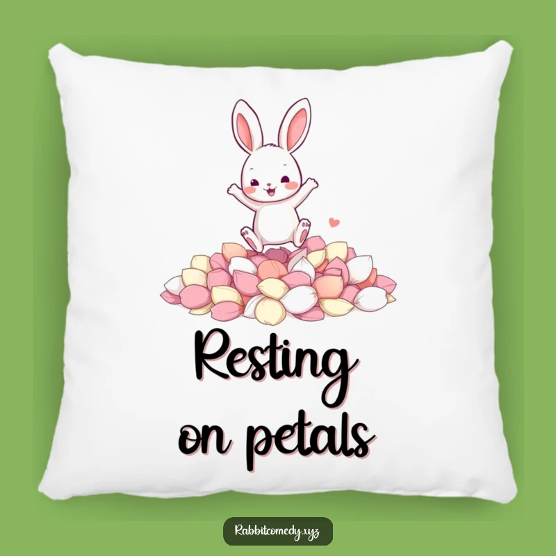 Funny Jumping Rabbit Pillow - Petal Comfort Cushion - Cozy Spring Gift
