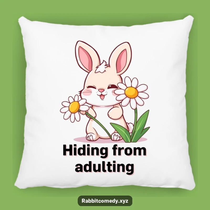 Funny Mischievous Rabbit Pillow, Cozy Accent for a Touch of Humor