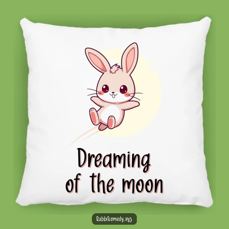 Funny Moonbeam Leap Rabbit Pillow: Cozy & Humorous Dreamer Cushion - Gift!