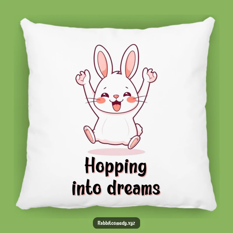 Funny Pillow: Kawaii Rabbit Hop, Cozy Silliness, Cheerful Decor