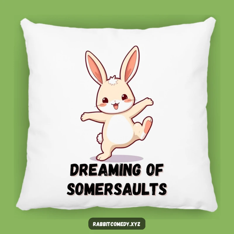 Funny Rabbit Cartwheel Pillow: Soft Character Decor Funny Gift