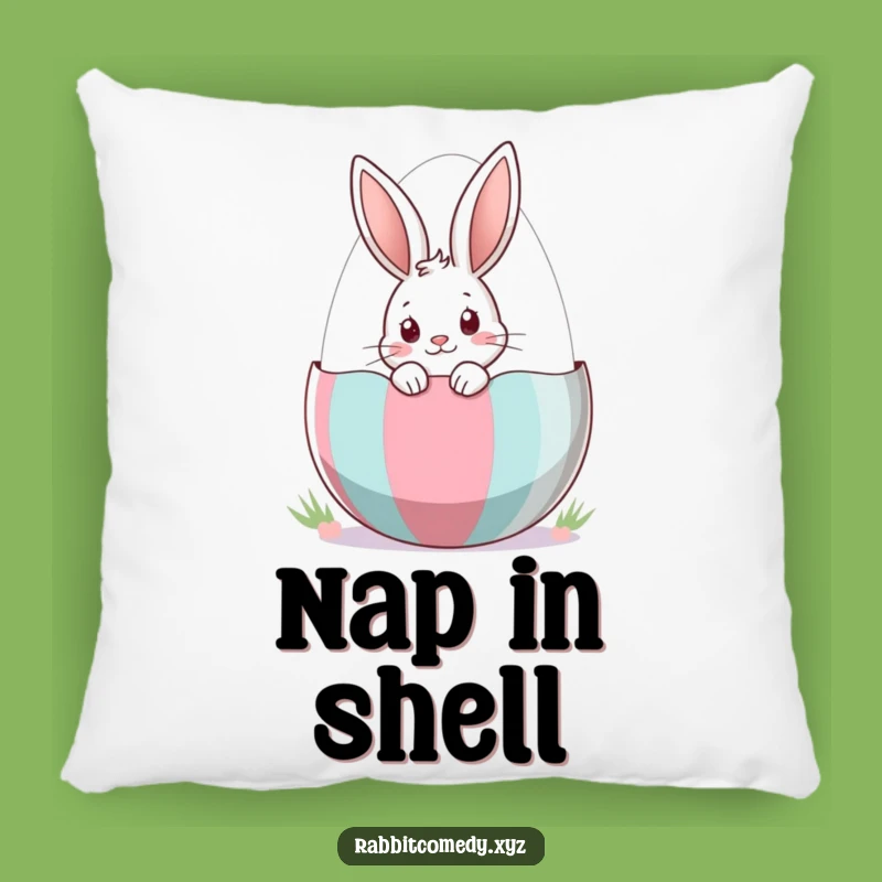 Funny Easter Egg Rabbit Pillow: Cozy Curious Bunny Cushion, Humorous Gift