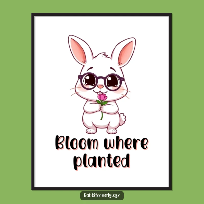 Funny Tipsy Rabbit Digital Art: Wobbling Flower Holder - A Hilarious Gift!