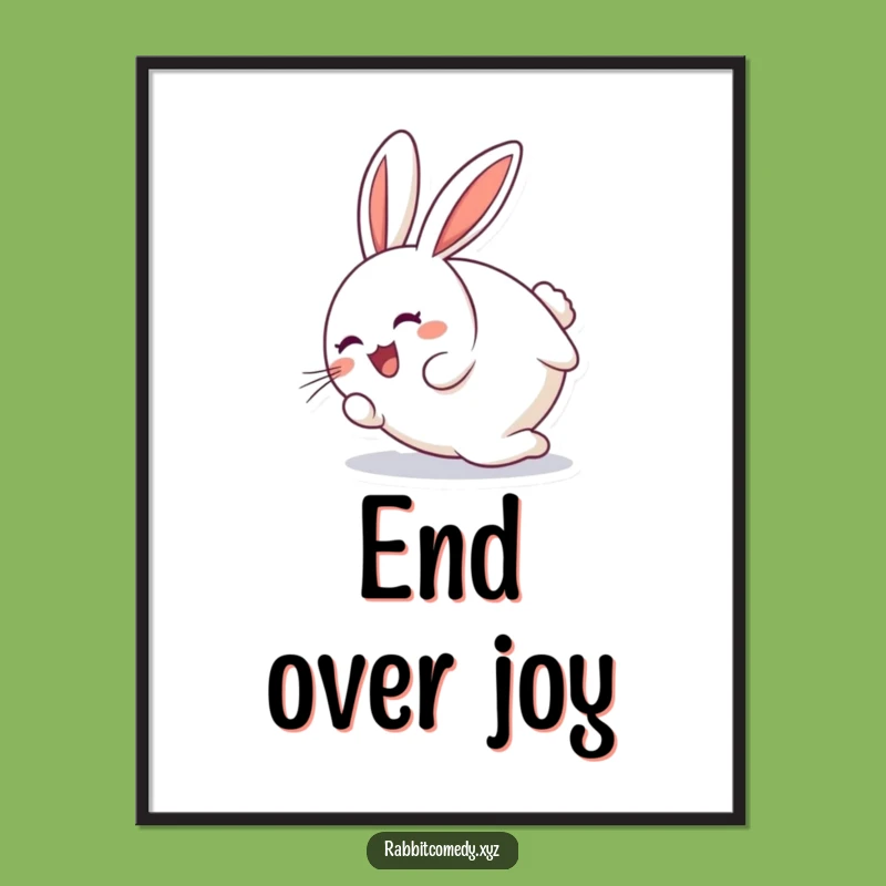 Funny Tumbling Rabbit Digital Art: Instant Joyful Decor