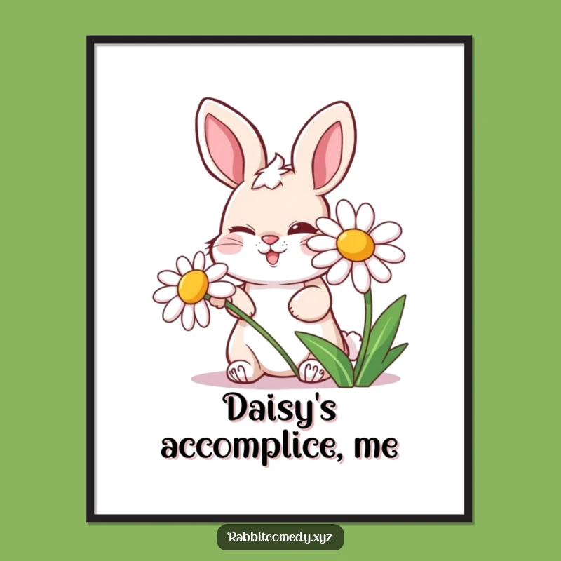 Funny Mischievous Rabbit Digital Art, Instant Hilarious Whimsy for Walls