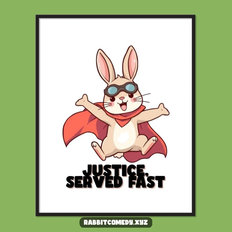 Funny Superhero Rabbit Digital Art: Instant Heroism for Your Walls, A Funny Gift!