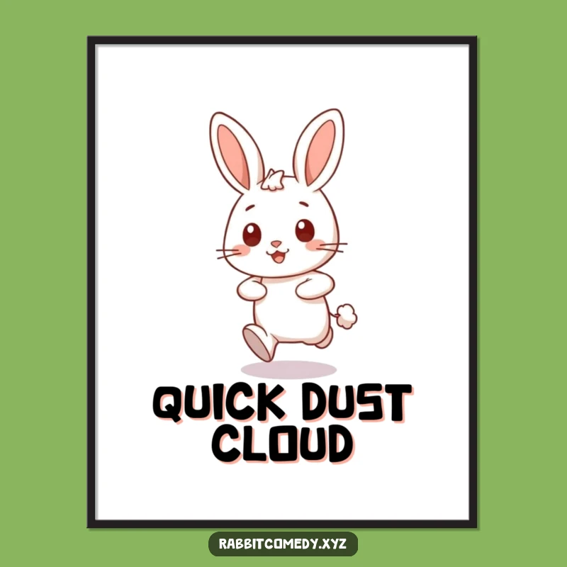 Funny Dashing Rabbit Digital Art: Instant Speedy Decor