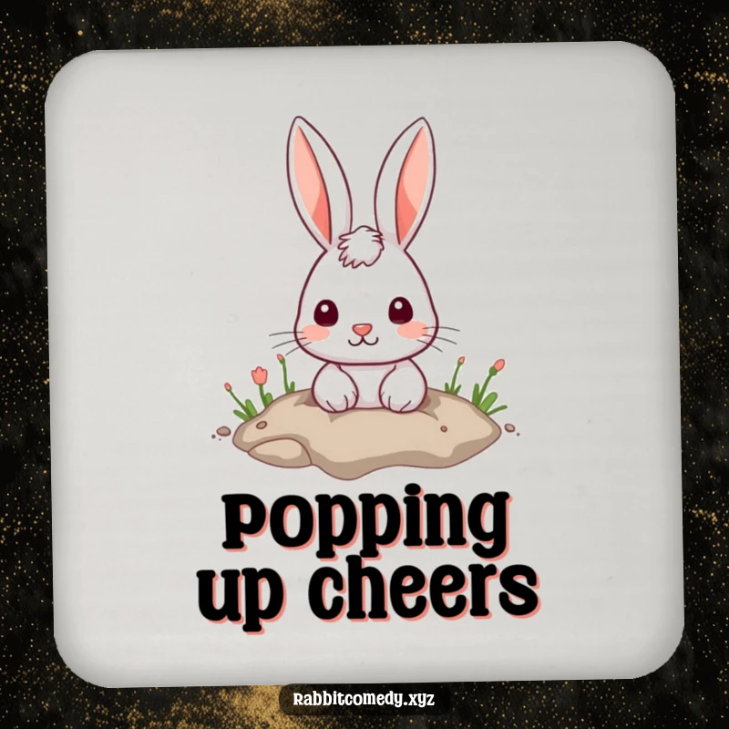 Funny Coaster: An absorbent coaster featuring a cute rabbit peeking out from a hole in the ground.