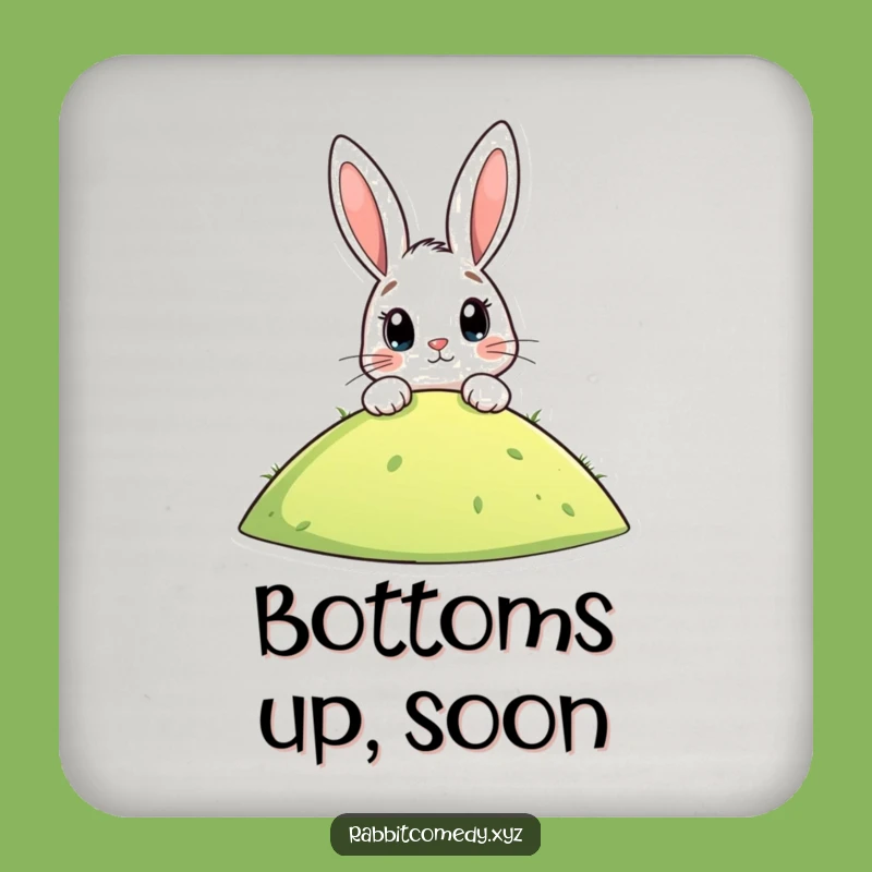 Funny Rabbit Anticipation Coaster Set: Protect Surfaces with Humor