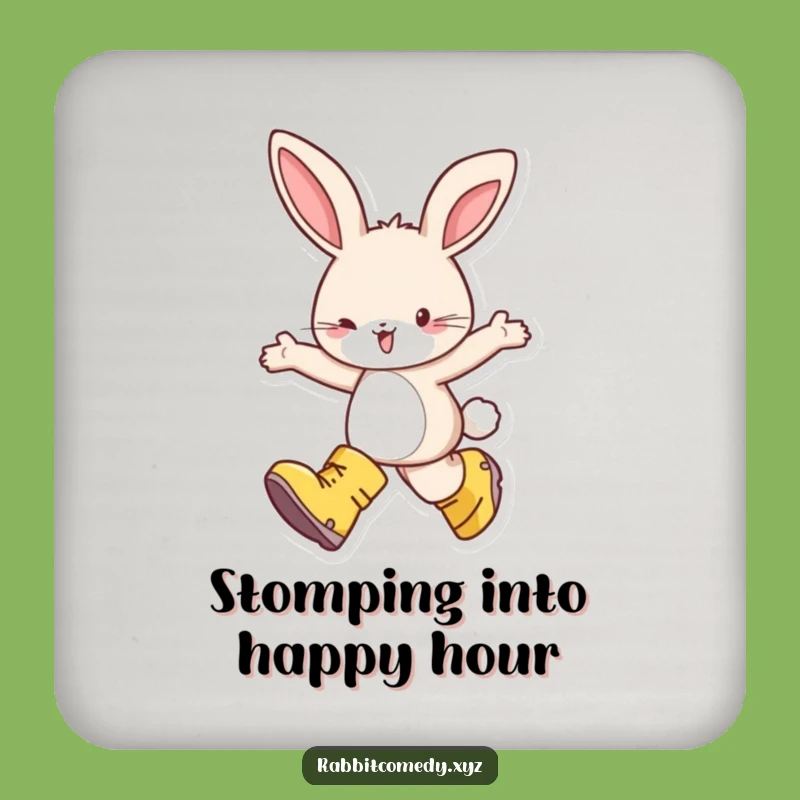 Funny Rabbit Boots Coaster - Delightful Skipping Table Gift