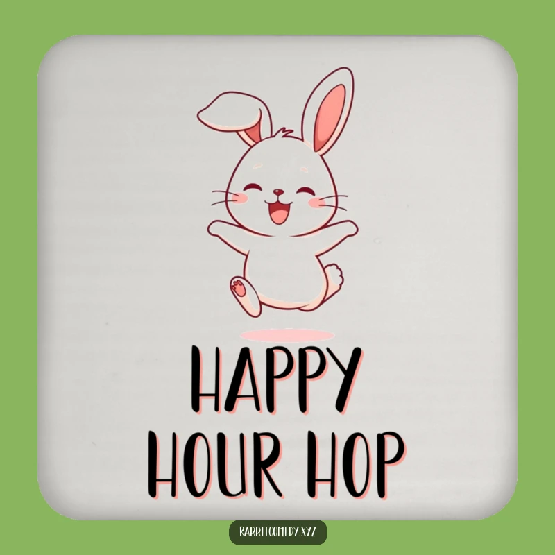 Funny Rabbit Joy Hop Coaster: Cute Character Table Protector Gift