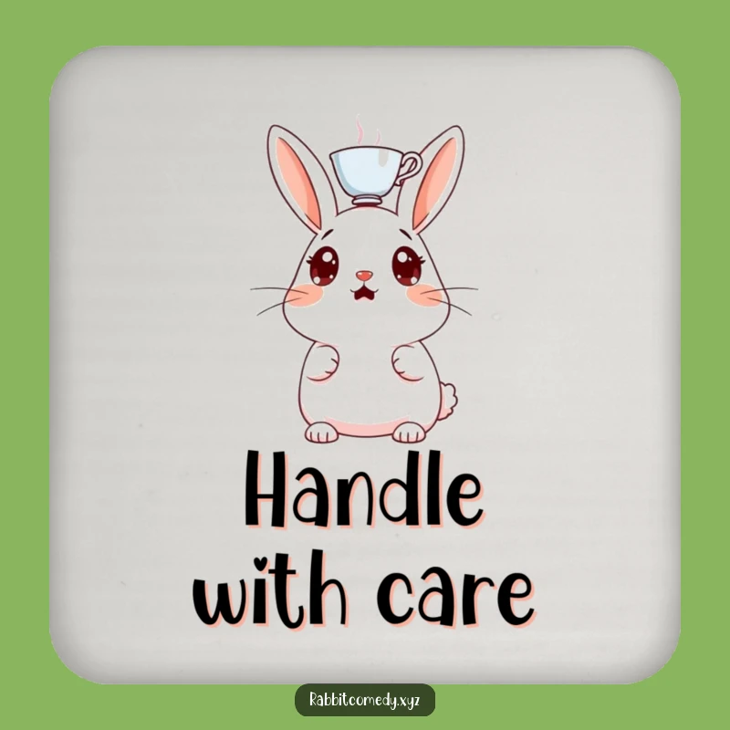Funny Surprised Rabbit Coaster, Teacup Balance Protection, Humorous Table Decor