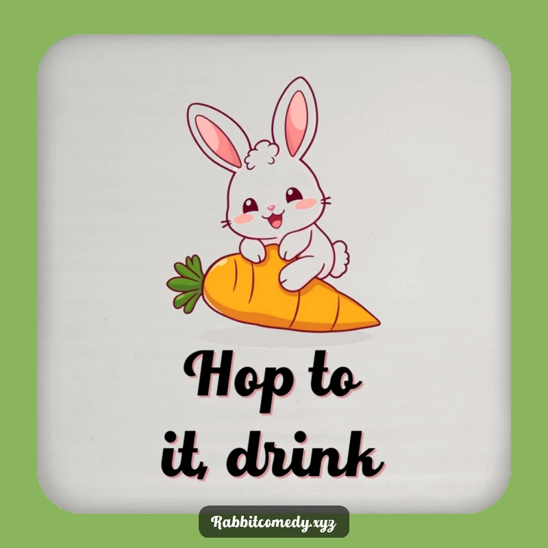 Funny Kawaii Rabbit Drink Coaster: Fluffy Character Protector, A Hilarious Funny Gift for Tables!