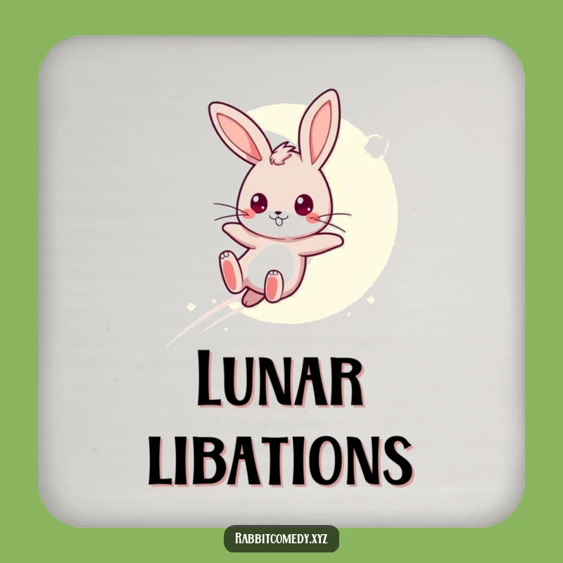 Funny Moonbeam Leap Rabbit Coaster: Humorous Determined Protector - Gift!