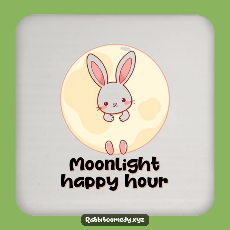Funny Peeking Rabbit Moon Coaster - Protect Surfaces with Whimsy