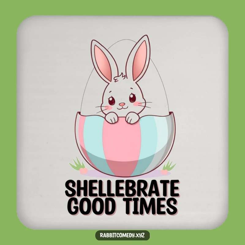 Funny Easter Egg Rabbit Coaster: Curious Peeking Bunny Drink Accessory, Gift