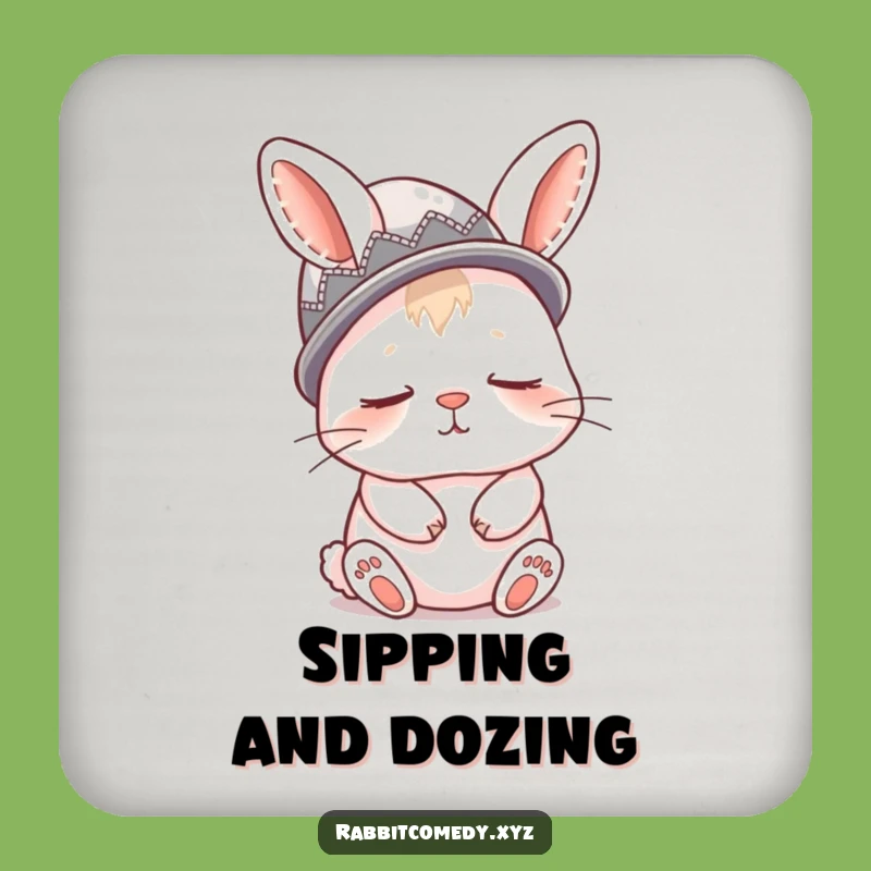 Funny Sleepy Rabbit Drink Coasters, Set of Hilarious Protectors