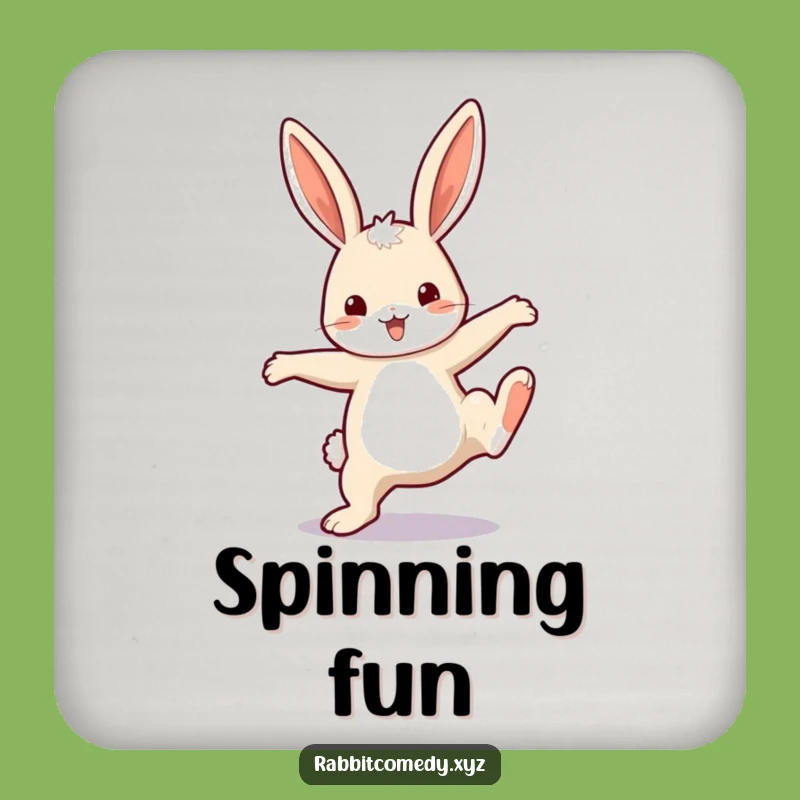 Funny Rabbit Cartwheel Coaster: Absorbent Character Drink Funny Gift